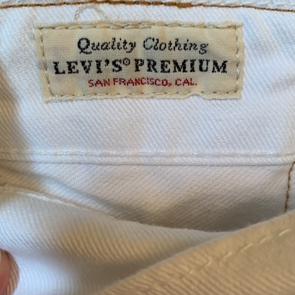 Levi’s Premium 511 Big E Red Tab White Slim Stretch Jeans Unisex W28 L30 - Picture 7 of 10